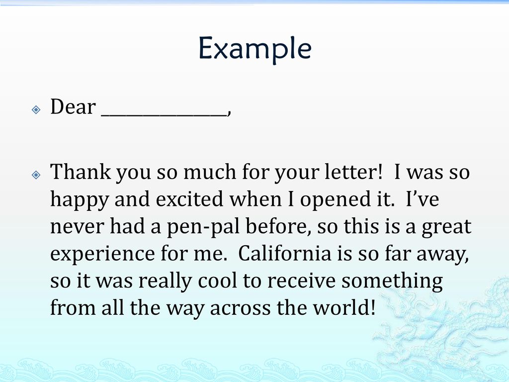 Pen Pal Letters Part 2 Writing Back ppt download